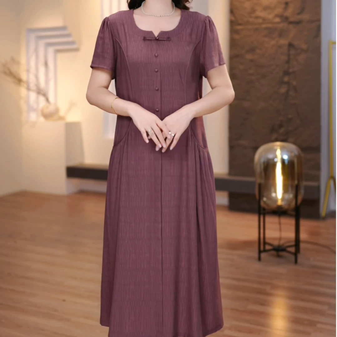 2025夏季新款加肥加大碎花连衣裙大码女装显瘦遮肉减龄妈妈装（圆）