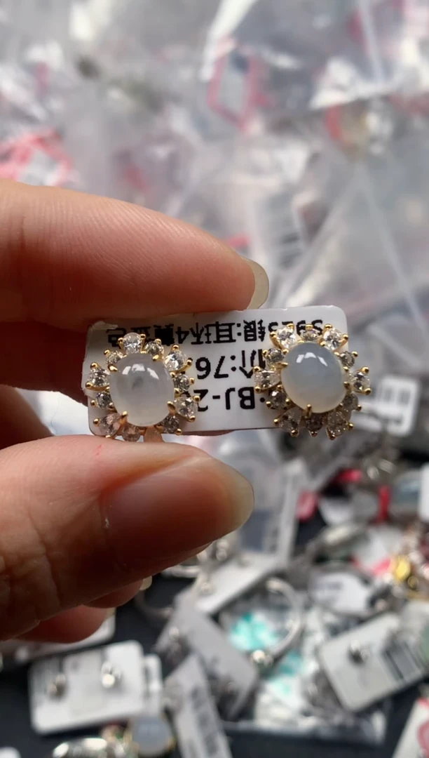 银S925镶嵌戒指翡翠天然A货缅甸翡翠