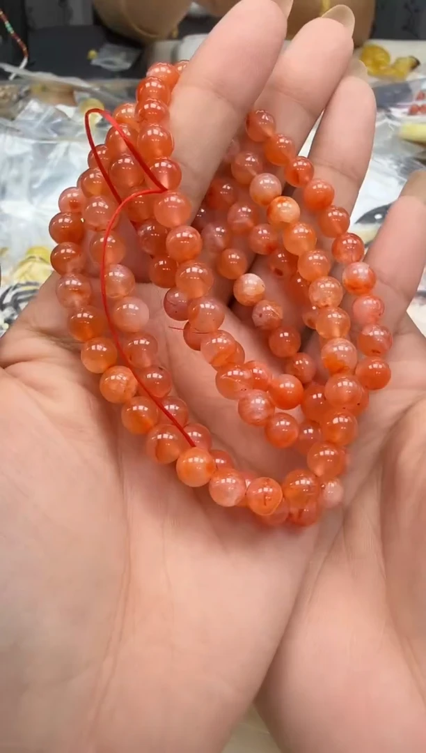 南红玛瑙未镶嵌珠宝半成品多圈链子