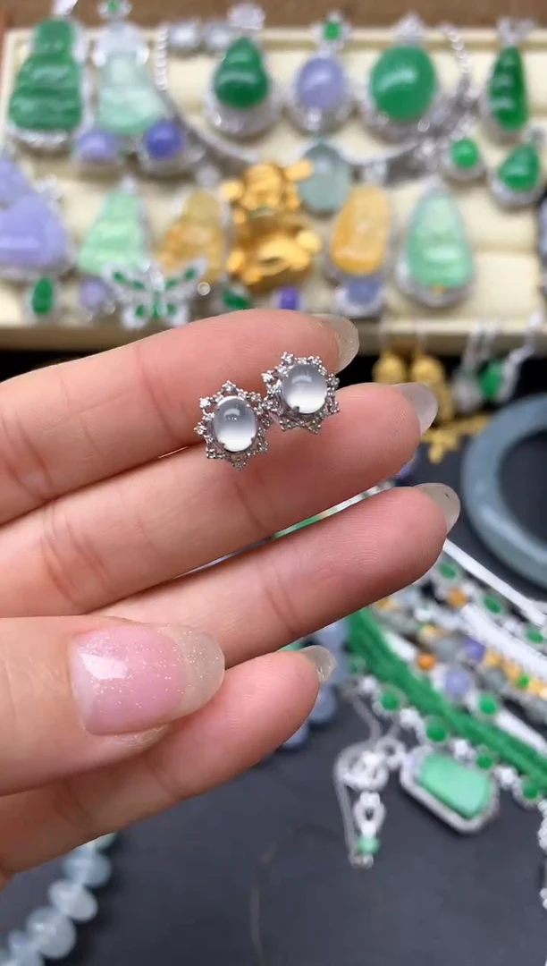 【闪购商品】翡翠耳饰18K金镶嵌388-中国好珍宝