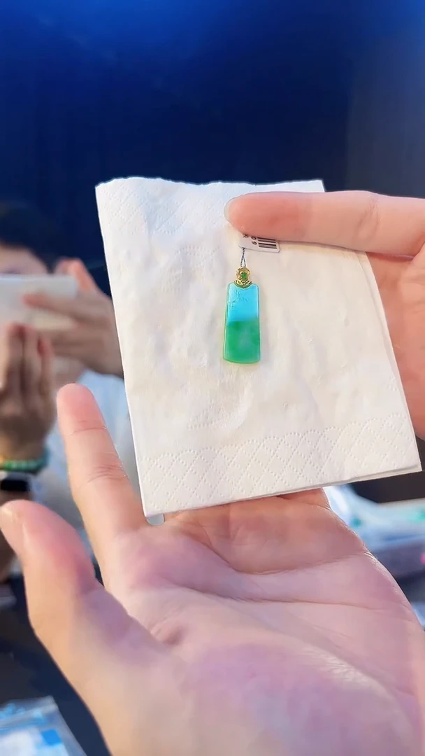 翡翠18K金镶嵌颈饰缅料A货/支持复检/一件