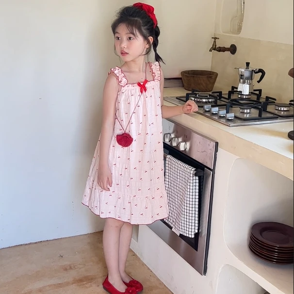 碎花裙子连衣裙夏装儿童吊带裙度假裙沙滩裙公主裙库洛米背心裙