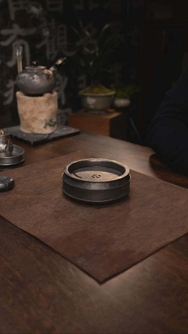 纯锡全手加厚圆双线壶承