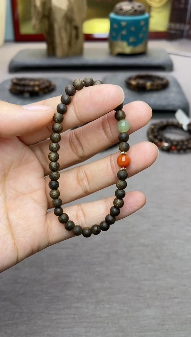 【闪购商品】沉香手串芽庄白棋楠04单圈＋配饰