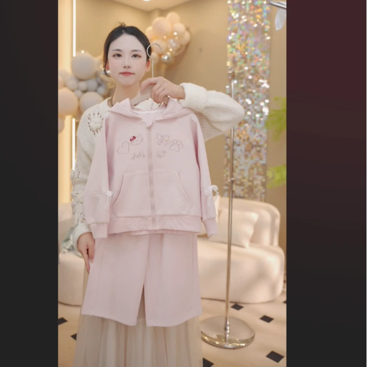 2025新款春季套装女孩洋气春装儿童春秋连帽款休闲卫衣潮中大童cc