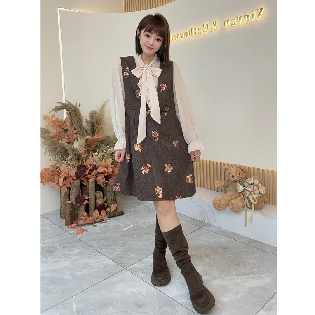 【鑫焱甄选】秋季欧货时尚套装衬衣小香风提花上衣衬衫优雅气质套装