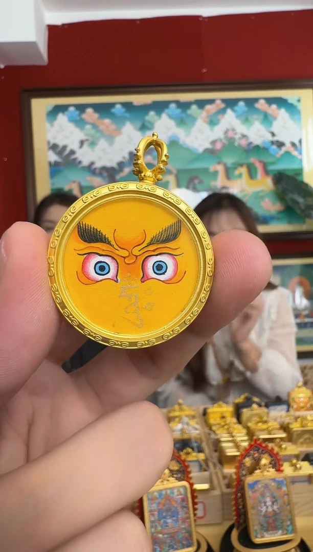 吊坠黄C-热贡纯手绘