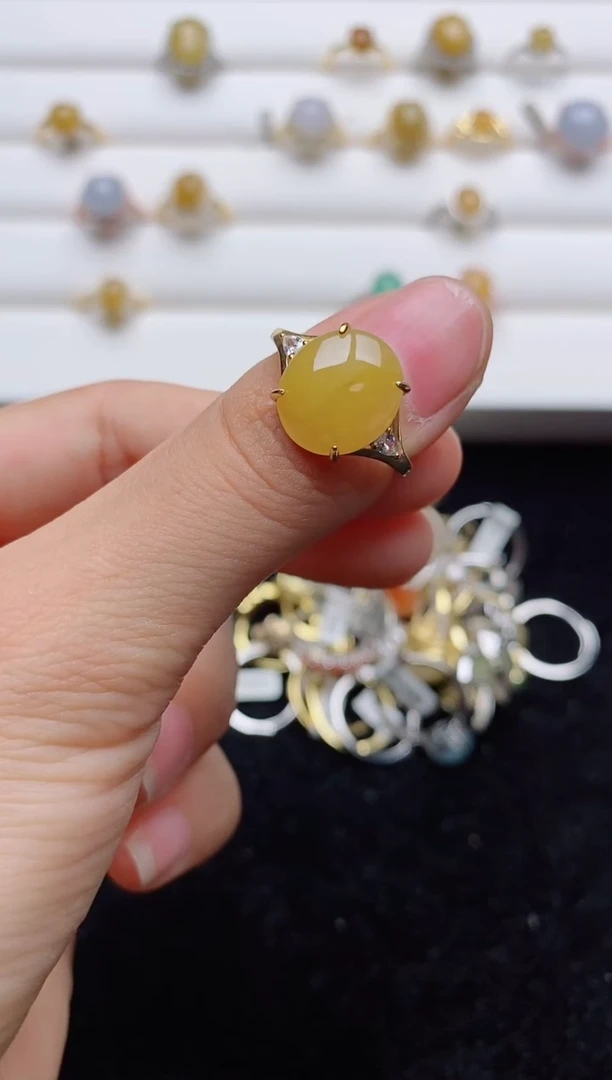 翡翠戒指银S925镶嵌.........