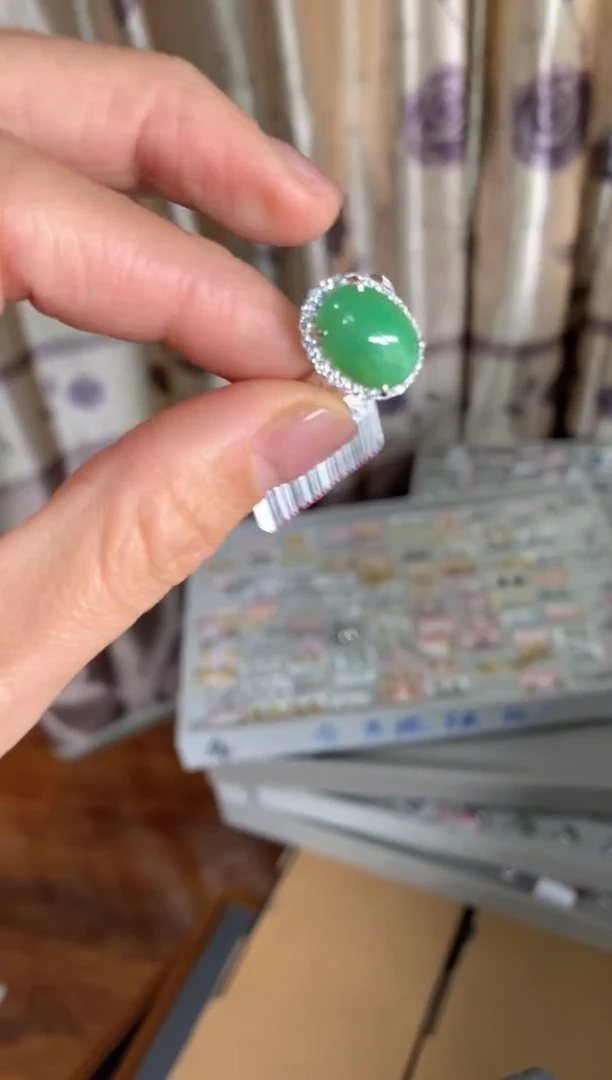 【闪购商品】翡翠戒指银S925镶嵌111111--1