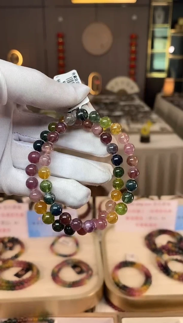 未镶嵌老矿碧玺彩虹单圈手串7mm+碧玺多样性发货一条xion