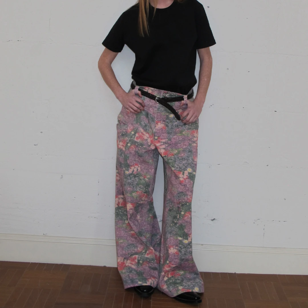 CasseSango 【达人专属】花卉打印油画牛仔裤印花设计感