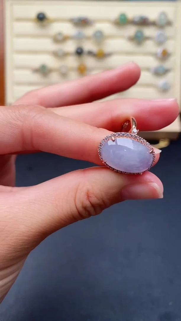 翡翠戒指银S925镶嵌天然A货翡翠333   5-1