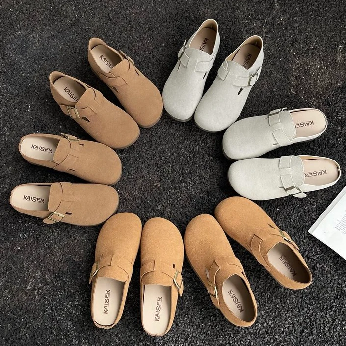 凯撒KAISER复古勃肯鞋女一脚蹬休闲鞋（KS7810半拖/KS7811单鞋）