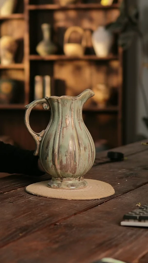 摆件24-364 陶瓷花器高27口径8