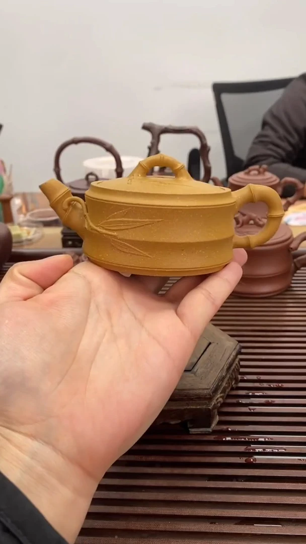 茶壶紫砂宽口竹段130毫升福利