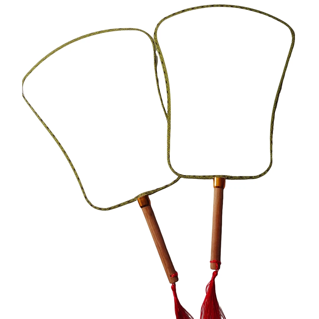 芭蕉扇空白团扇绢布扇面绘画美术写字舞蹈手工手绘宫扇中国风长柄