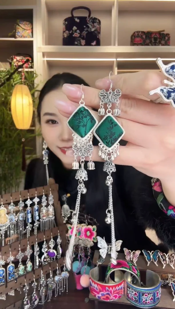 刺绣纯手工民族风耳环