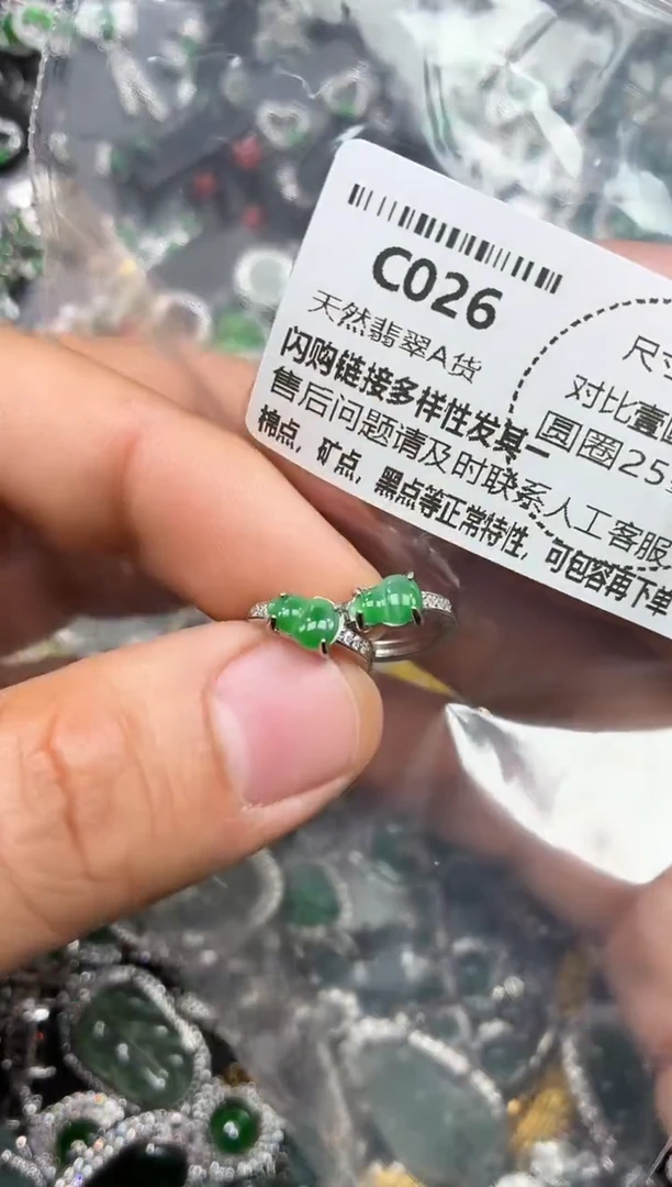 颈饰未镶嵌翡翠C026耳扣