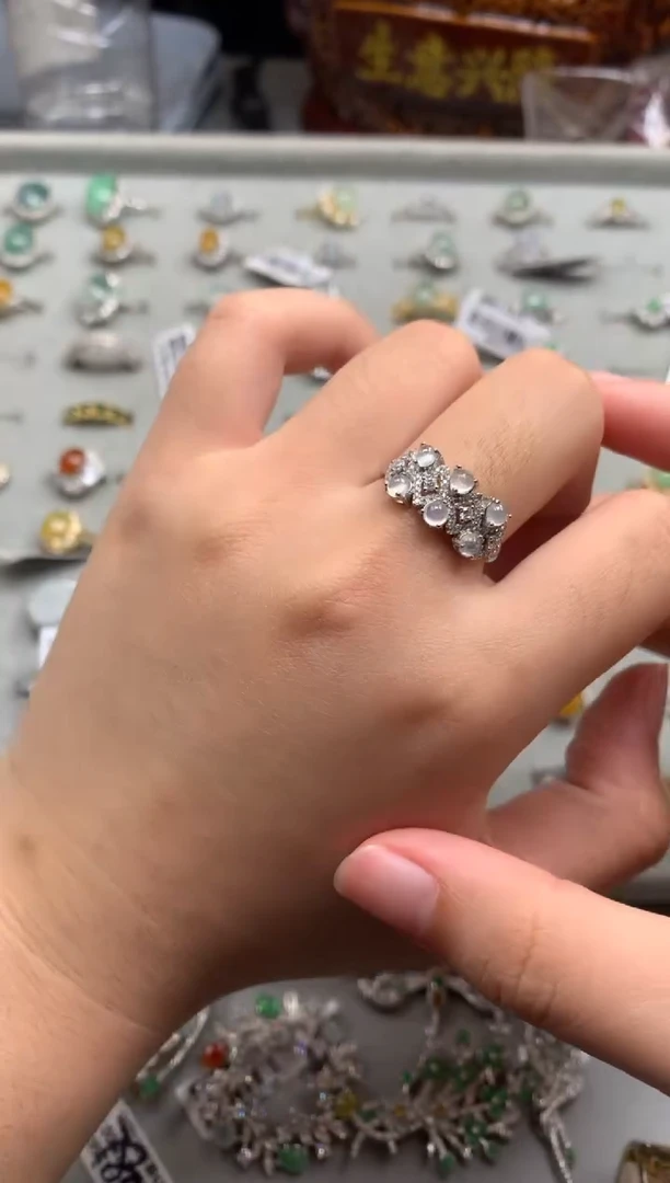 银S925镶嵌戒指翡翠33