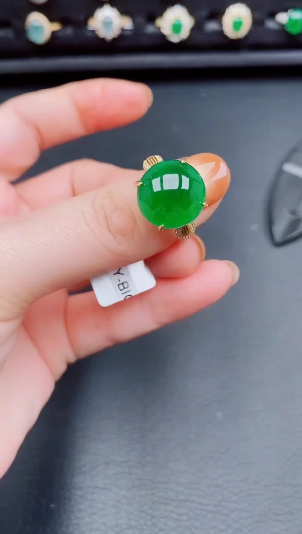 【闪购商品】翡翠戒指银S925镶嵌天然a货翡翠183
