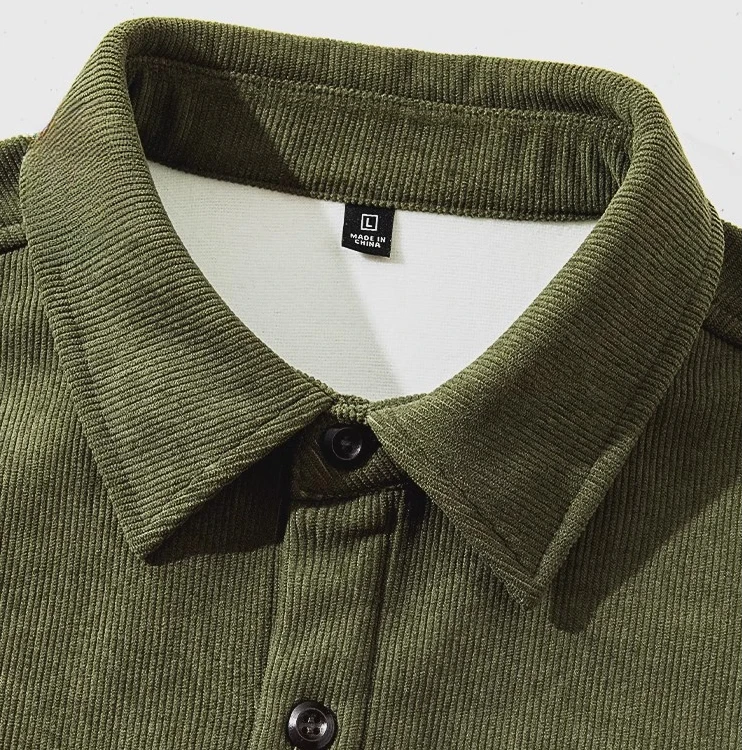 【品牌捡漏】衬衫男装冬季款爆款2024新款复古灯芯绒加绒保暖外套男