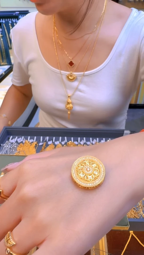 六字真言罗盘吊坠4.32g（多样性发货）