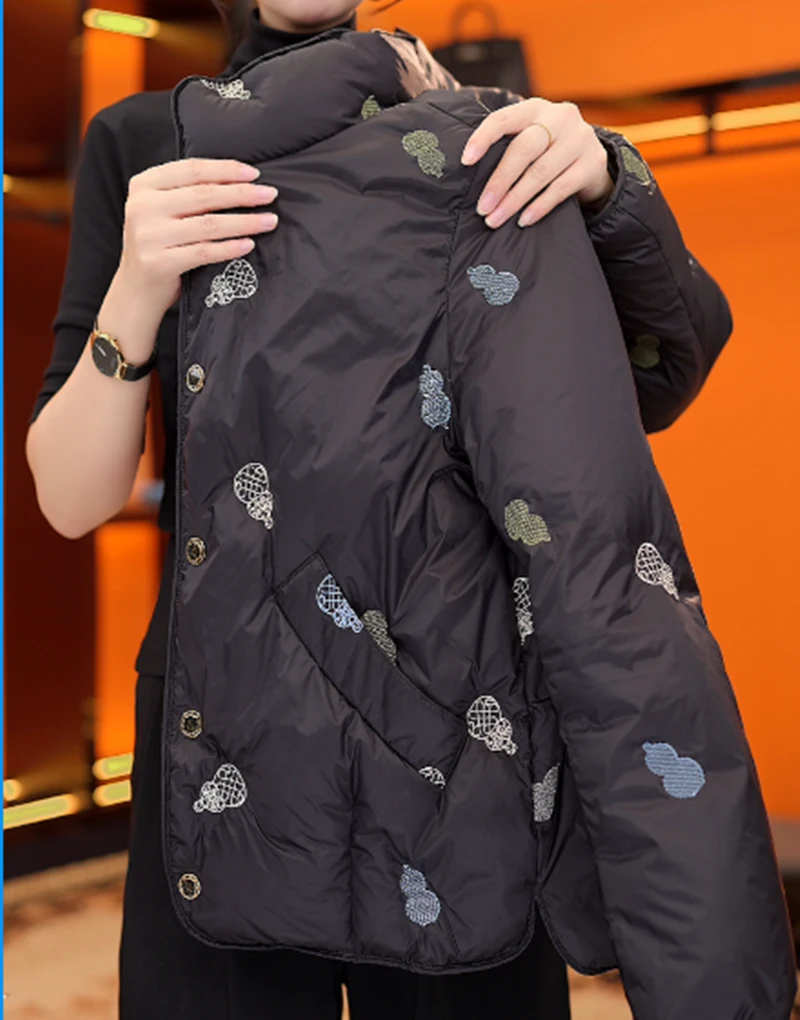 蚕物2025新款保暖羽绒服气质加厚保暖鸭绒羽绒服外套D148彭彭