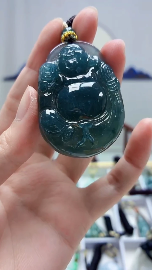 未镶嵌定制翡翠4898zm-毛货挂件佛公68