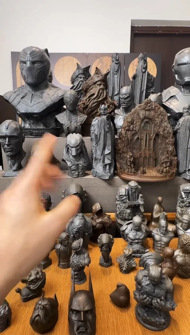 铁熊*猫实心铁艺摆件~~超大号阿狗纳斯像（黑色）