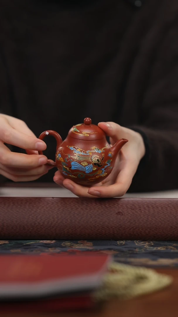 【闪购商品】紫砂茶壶jht珐琅彩 高梨 120cc