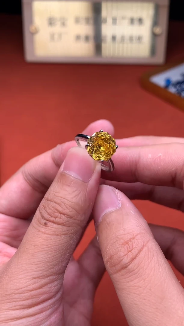 银S925镶嵌戒指碧玺3546