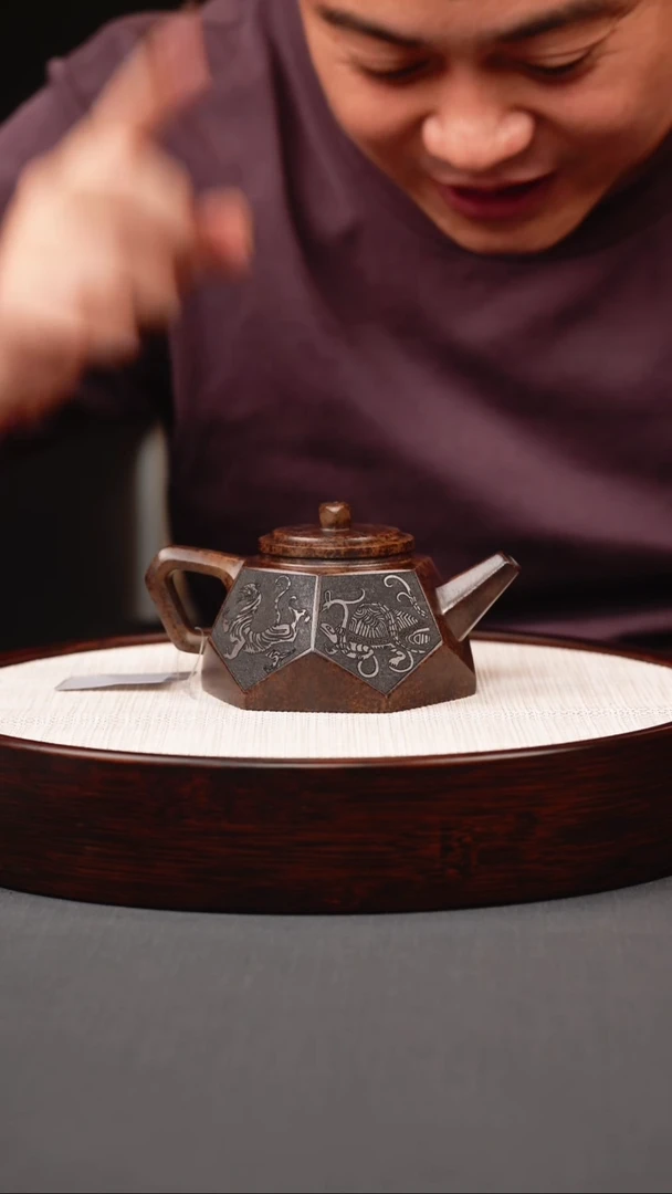 茶壶紫砂龙背青柴烧钻石