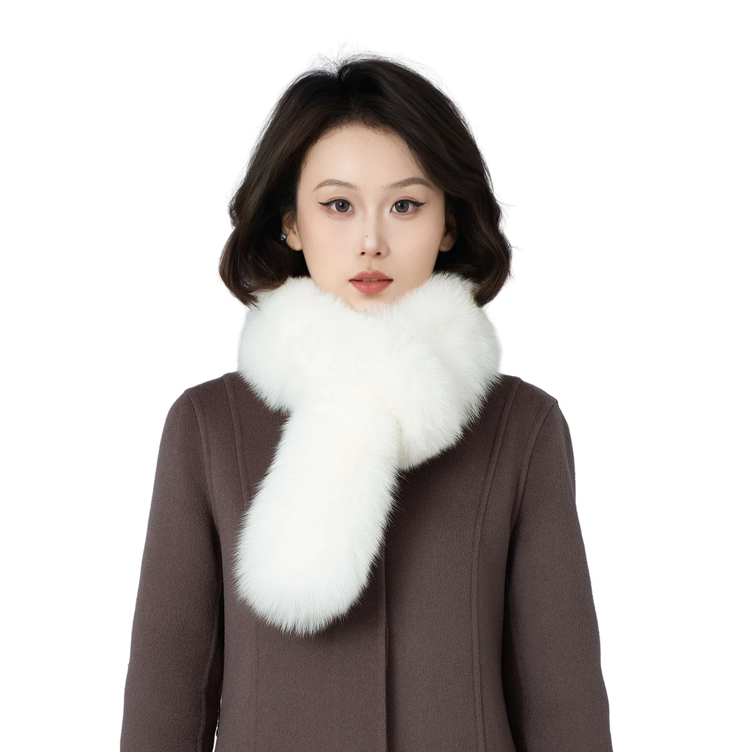 真狐狸毛双面围脖围巾百搭保暖毛领子女WS01-ZB2510001-ZB2510003