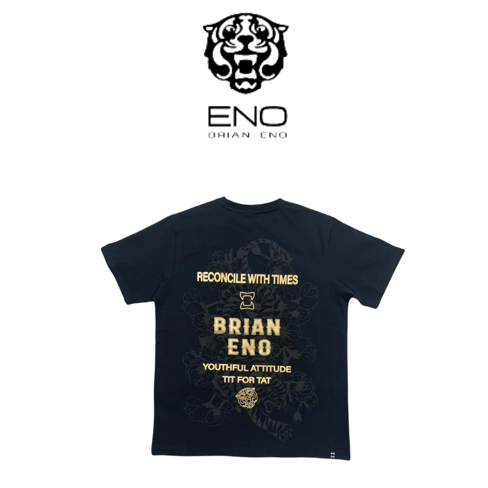 BRIAN ENO A1TE030 圆领短袖设计师黑金轻奢印花纯棉休闲