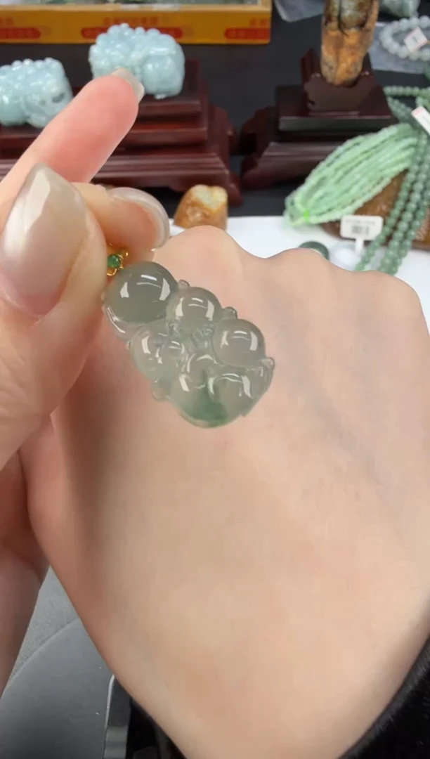 吊坠(不含链)18K金镶嵌翡翠翡翠饰品-90