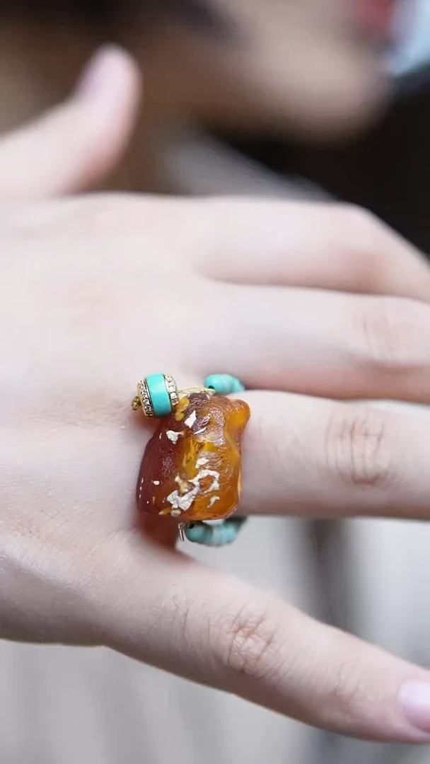 未镶嵌琥珀戒指蜜蜡戒指