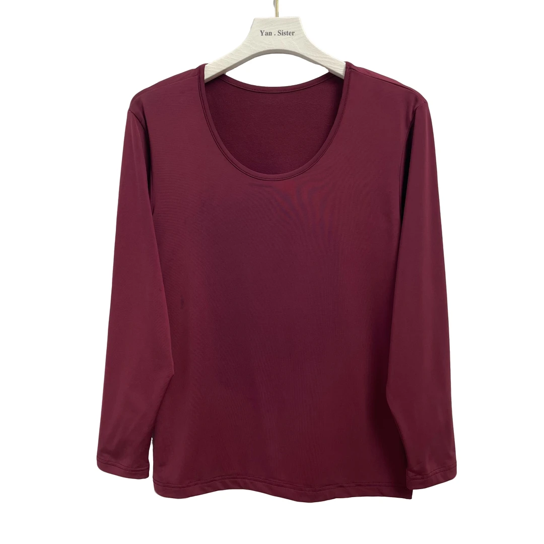 【延盛2-保暖女】韩国秋冬贴身舒适绒感圆领女士上衣打底衣