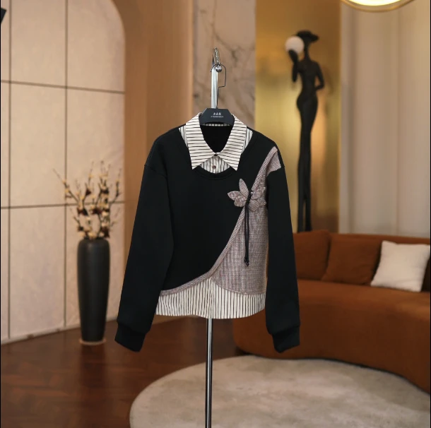 秋冬轻奢简约舒适感设计重工显瘦气质卫衣JT-A2122