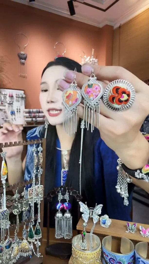 刺绣纯手工民族风耳环