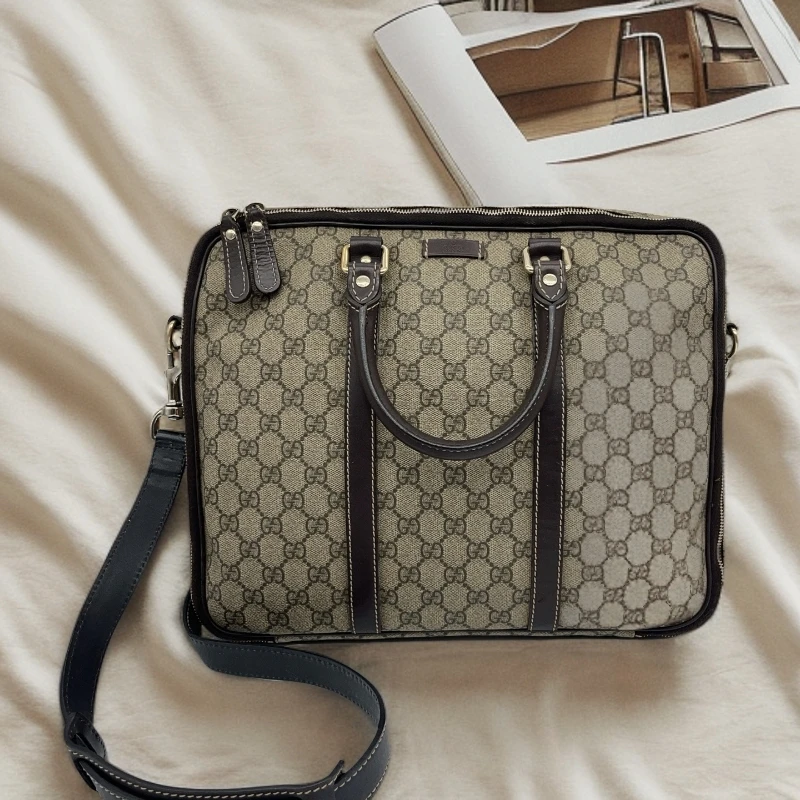 95新 GUCCI/古驰 老花手提斜挎包 1602 6707