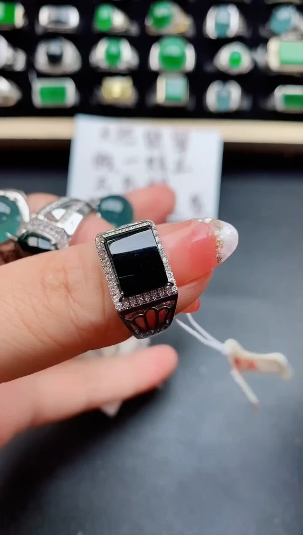 【闪购商品】翡翠戒指银S925镶嵌454454