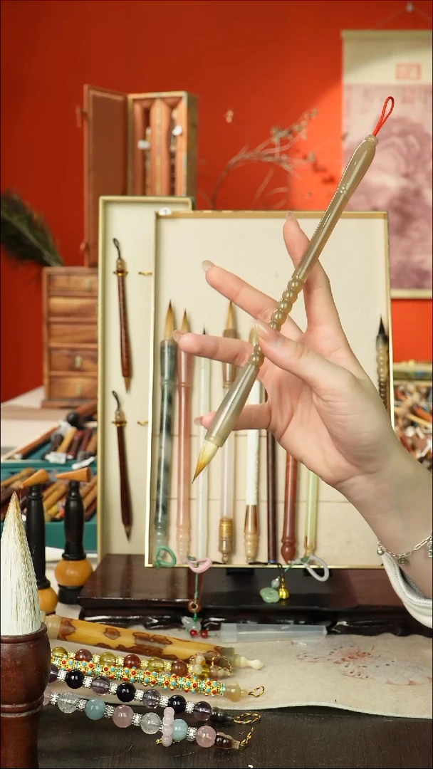 321号闪孤品高货毛笔链接 清水试笔 蘸墨不退