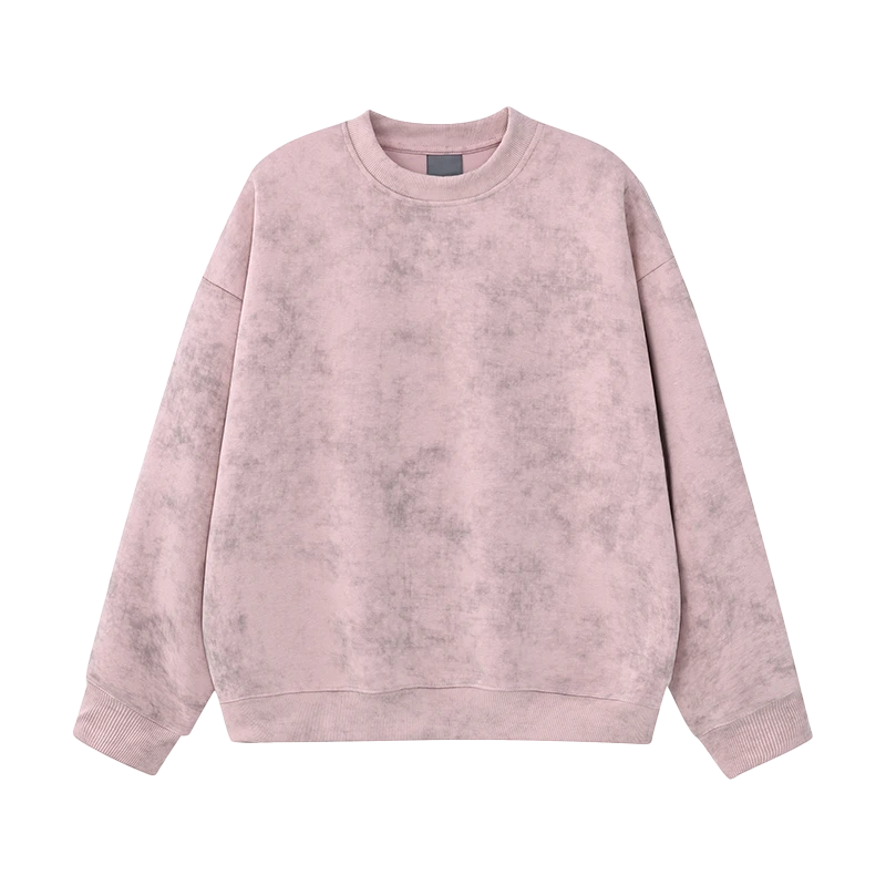 【斑驳】秋冬韩版加绒潮流洗水复古怀旧宽松长袖卫衣时尚百搭气质