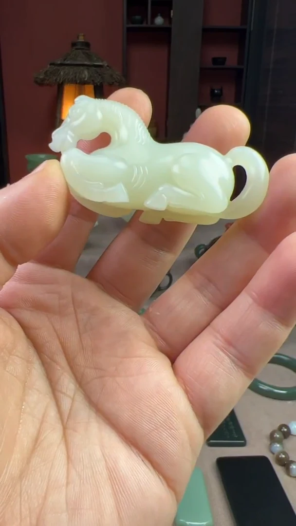 【闪购商品】和田玉摆件未镶嵌马到成功把件