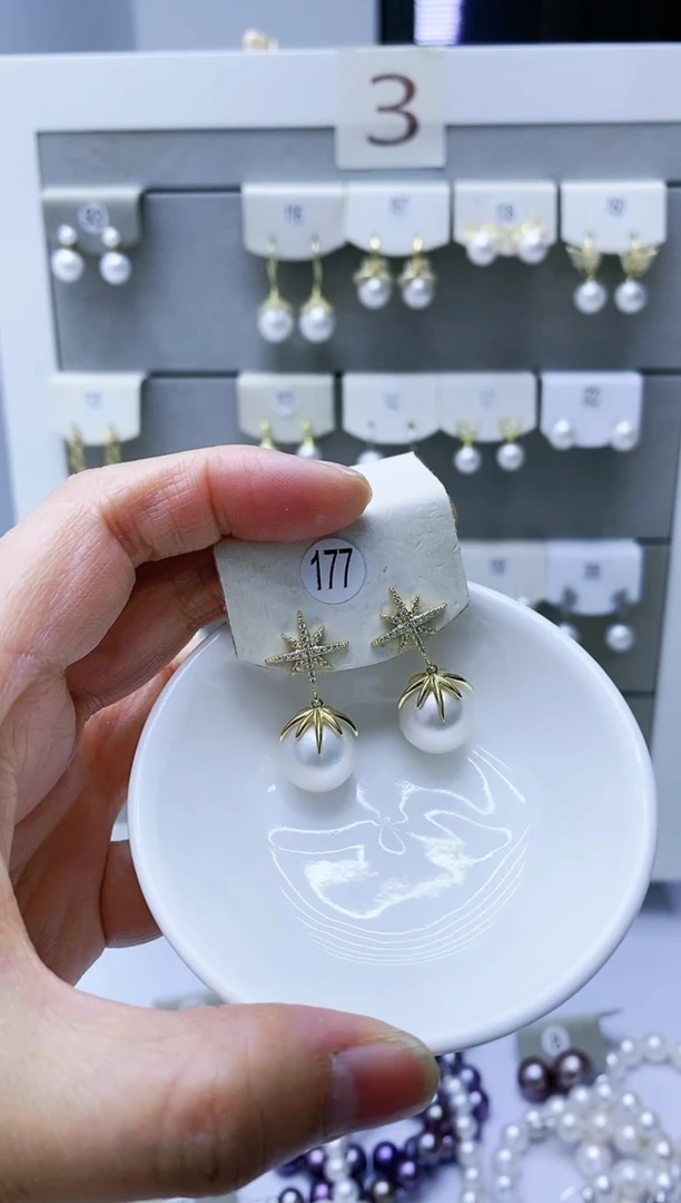 【闪购商品】淡水珍珠耳饰银S925镶嵌177