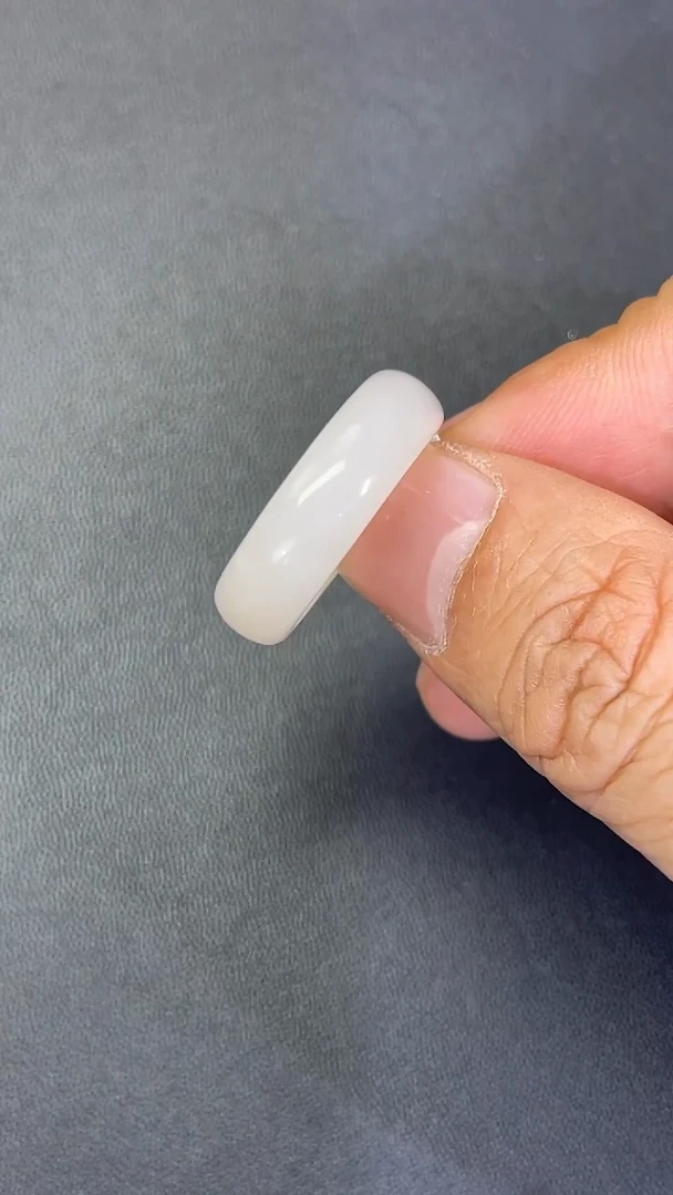 未镶嵌戒指和田玉710036#和田玉素白18mm戒圈多人