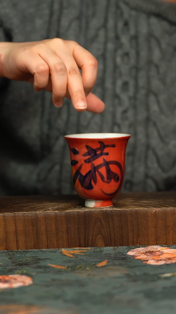 杯釉下彩手工手绘同款陶器