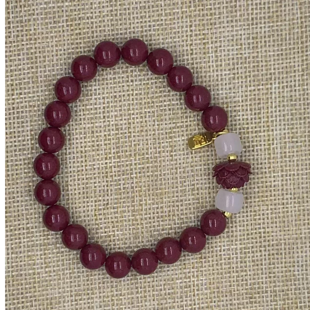 含辰砂工艺品紫砂莲花转运珠手链10mmzs1072