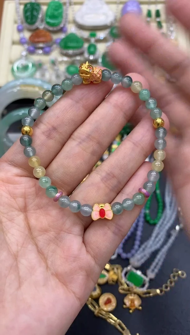 足金镶嵌手链翡翠276-中国好珍宝1