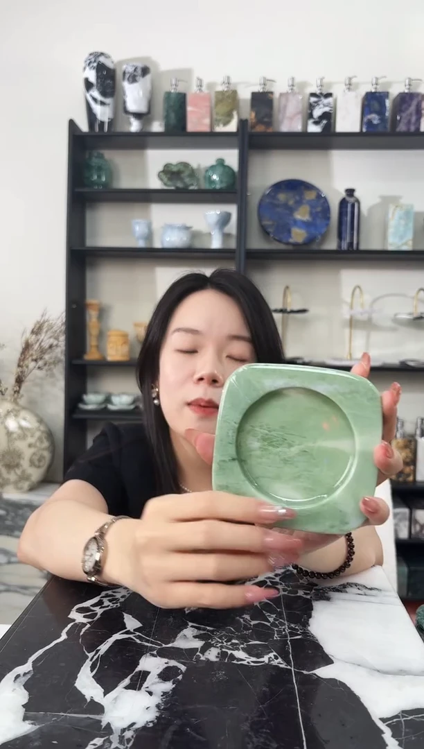 石材烟灰缸水墨丹青020